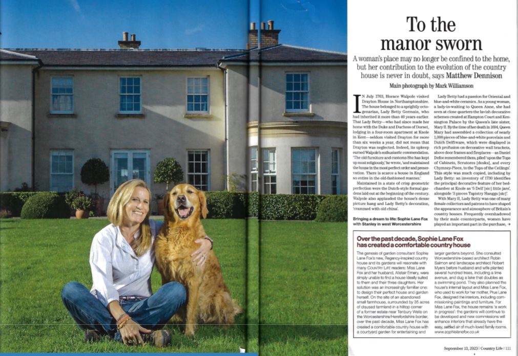 EGS ALUMNI SOPHIE LANE FOX at home with Stanley in Country Life 13 ...